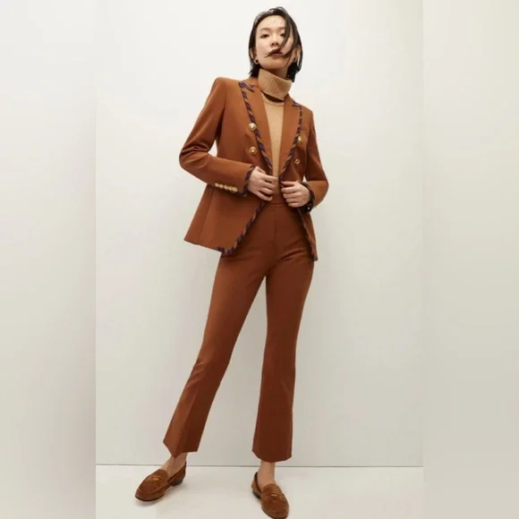 New VERONICA BEARD Arte Slit Flare Pants in Dark Ochre Size 4 - Picture 11 of 14